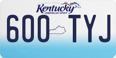 KY license plate 600TYJ