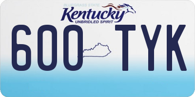 KY license plate 600TYK
