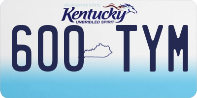 KY license plate 600TYM