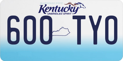 KY license plate 600TYO