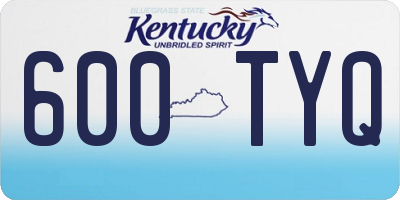 KY license plate 600TYQ