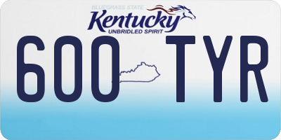 KY license plate 600TYR