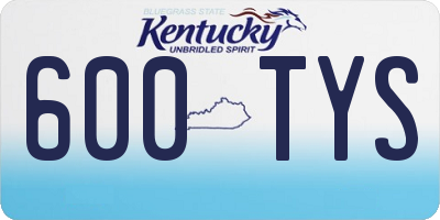 KY license plate 600TYS