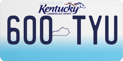 KY license plate 600TYU