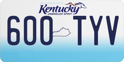KY license plate 600TYV