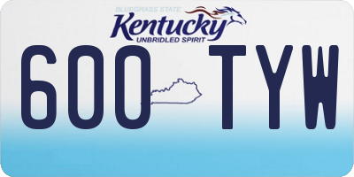 KY license plate 600TYW