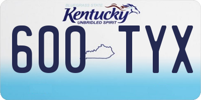KY license plate 600TYX