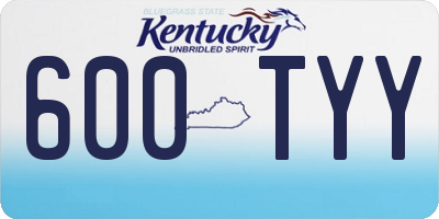 KY license plate 600TYY