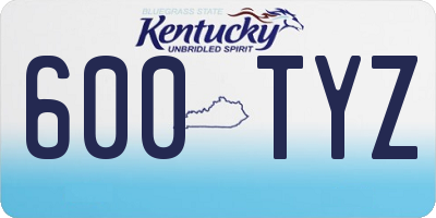KY license plate 600TYZ