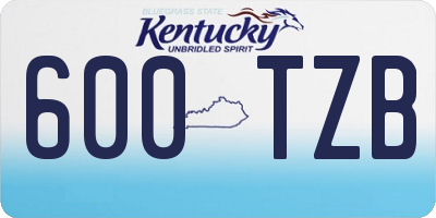 KY license plate 600TZB