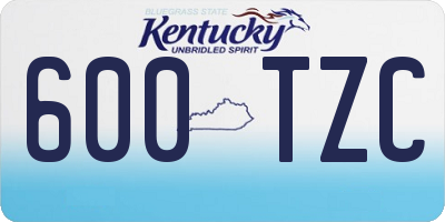 KY license plate 600TZC