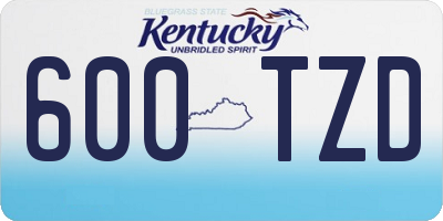 KY license plate 600TZD