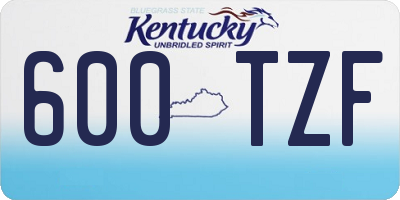 KY license plate 600TZF