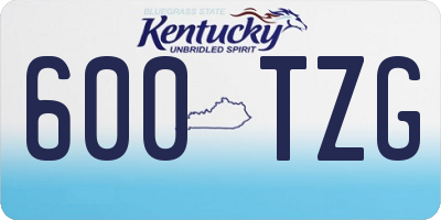 KY license plate 600TZG