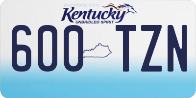 KY license plate 600TZN