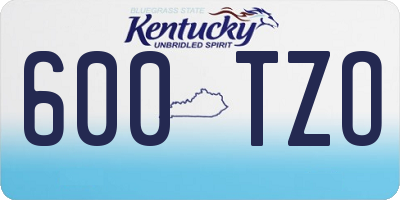 KY license plate 600TZO