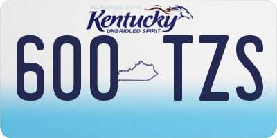 KY license plate 600TZS