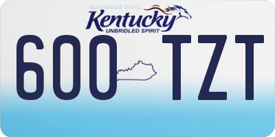 KY license plate 600TZT