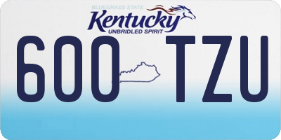 KY license plate 600TZU