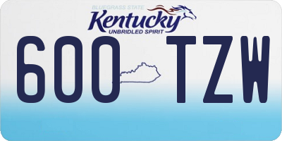 KY license plate 600TZW