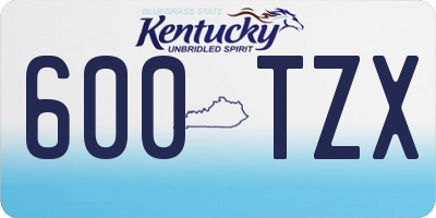 KY license plate 600TZX