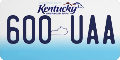 KY license plate 600UAA