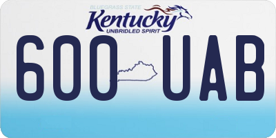 KY license plate 600UAB