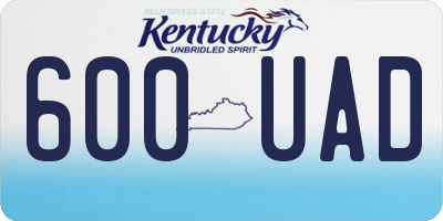KY license plate 600UAD
