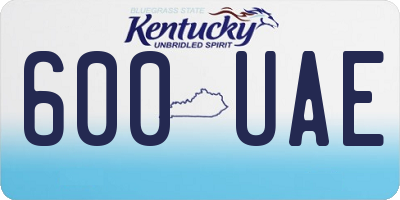 KY license plate 600UAE