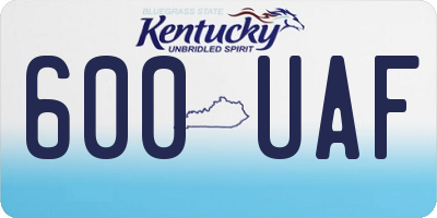 KY license plate 600UAF