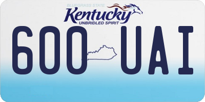 KY license plate 600UAI