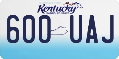KY license plate 600UAJ