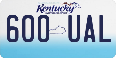 KY license plate 600UAL