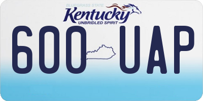 KY license plate 600UAP