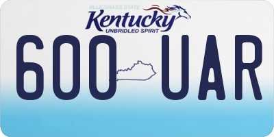 KY license plate 600UAR