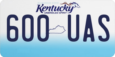 KY license plate 600UAS