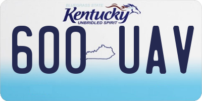 KY license plate 600UAV