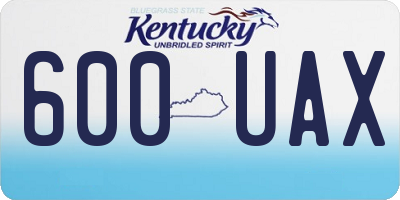 KY license plate 600UAX