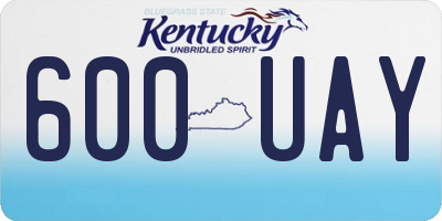KY license plate 600UAY