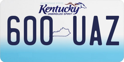 KY license plate 600UAZ