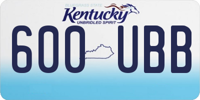 KY license plate 600UBB