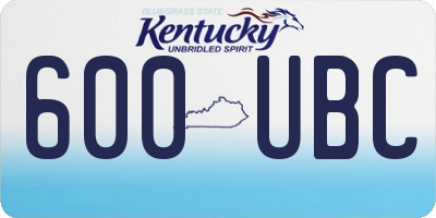 KY license plate 600UBC