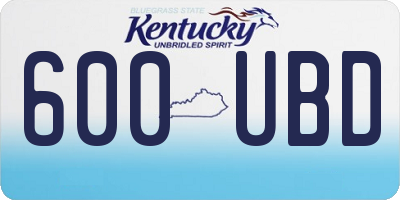KY license plate 600UBD