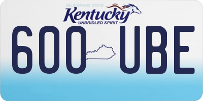 KY license plate 600UBE