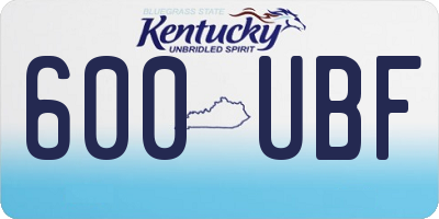 KY license plate 600UBF