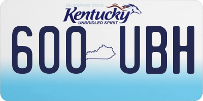 KY license plate 600UBH