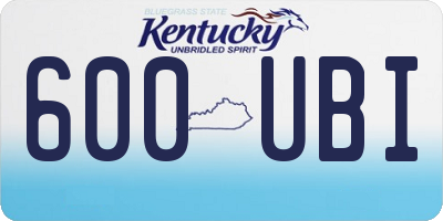 KY license plate 600UBI