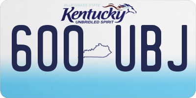 KY license plate 600UBJ