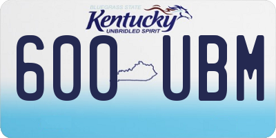 KY license plate 600UBM