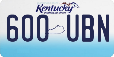 KY license plate 600UBN